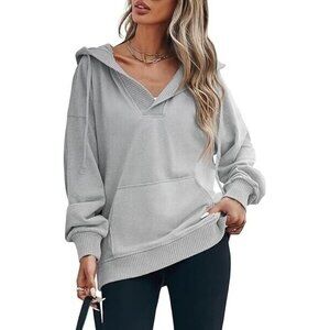 Aerie Blue Light Weight Fleece Pullover Hooded Sweatshirt Womens Size XXS